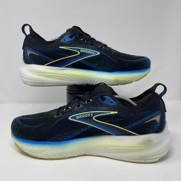 Brooks Glycerin 22 Men's Size 11.5 Running Shoes Black Blue Yellow Sneakers - Picture 2 of 8
